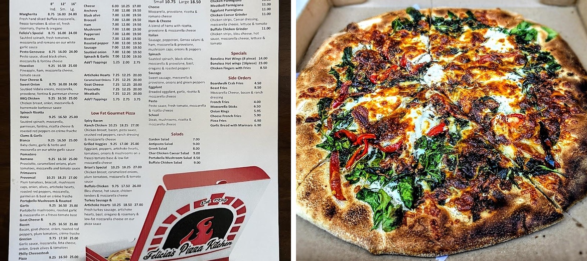 Felicia's Pizza Kitchen Menu